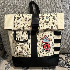 Loot Crate Cream and Black Backpack